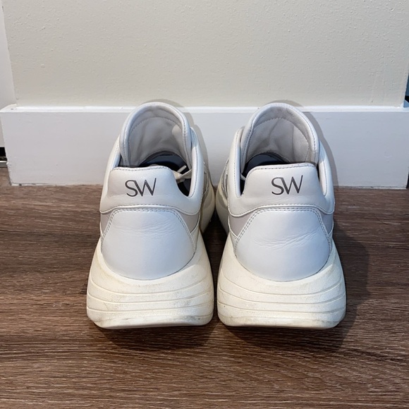 Stuart Weitzman SW, Authentic Designer, Willow Runner Mixed Media Sneakers - Picture 7 of 10